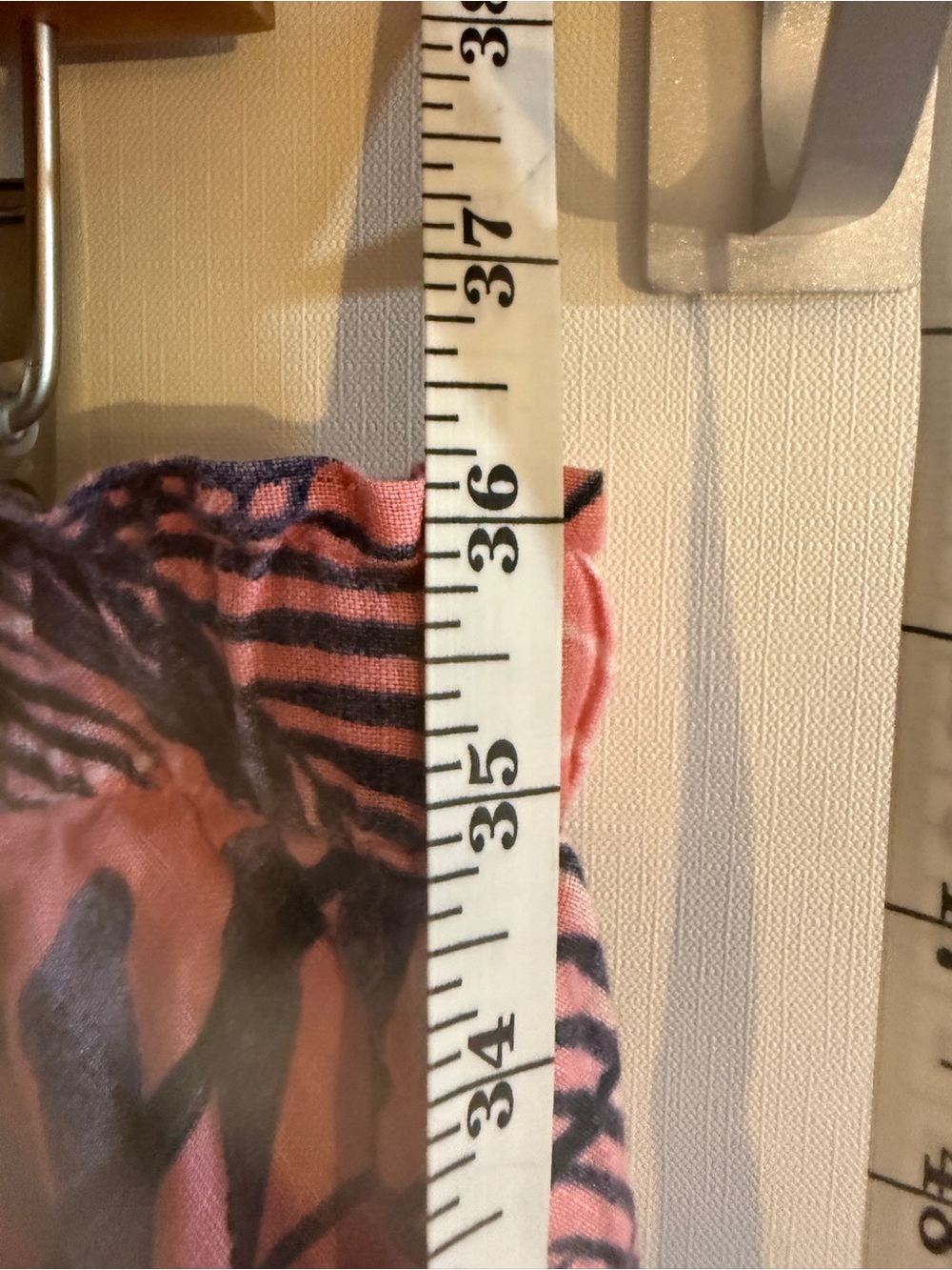 M&S Collection 100% Linen Tropical Palm Print Midi Skirt Pink UK 14 Regular - Picture 7 of 8